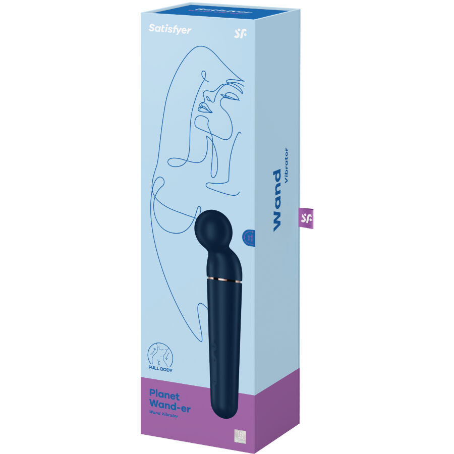 SATISFYER - PLANET WAND-ER VIBRATOR MASSAGER BLUE - BLACK - 14