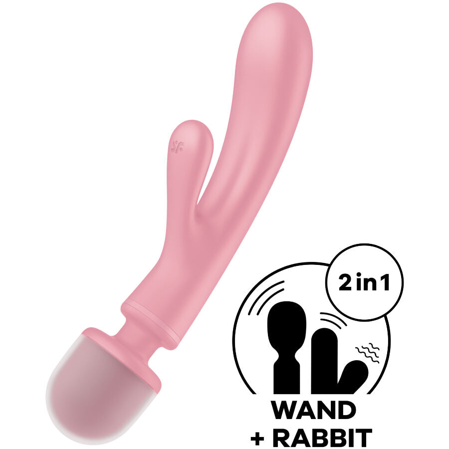 SATISFYER - TRIPLE LOVER RABBIT VIBRATOR MASSAGER GREY - 6