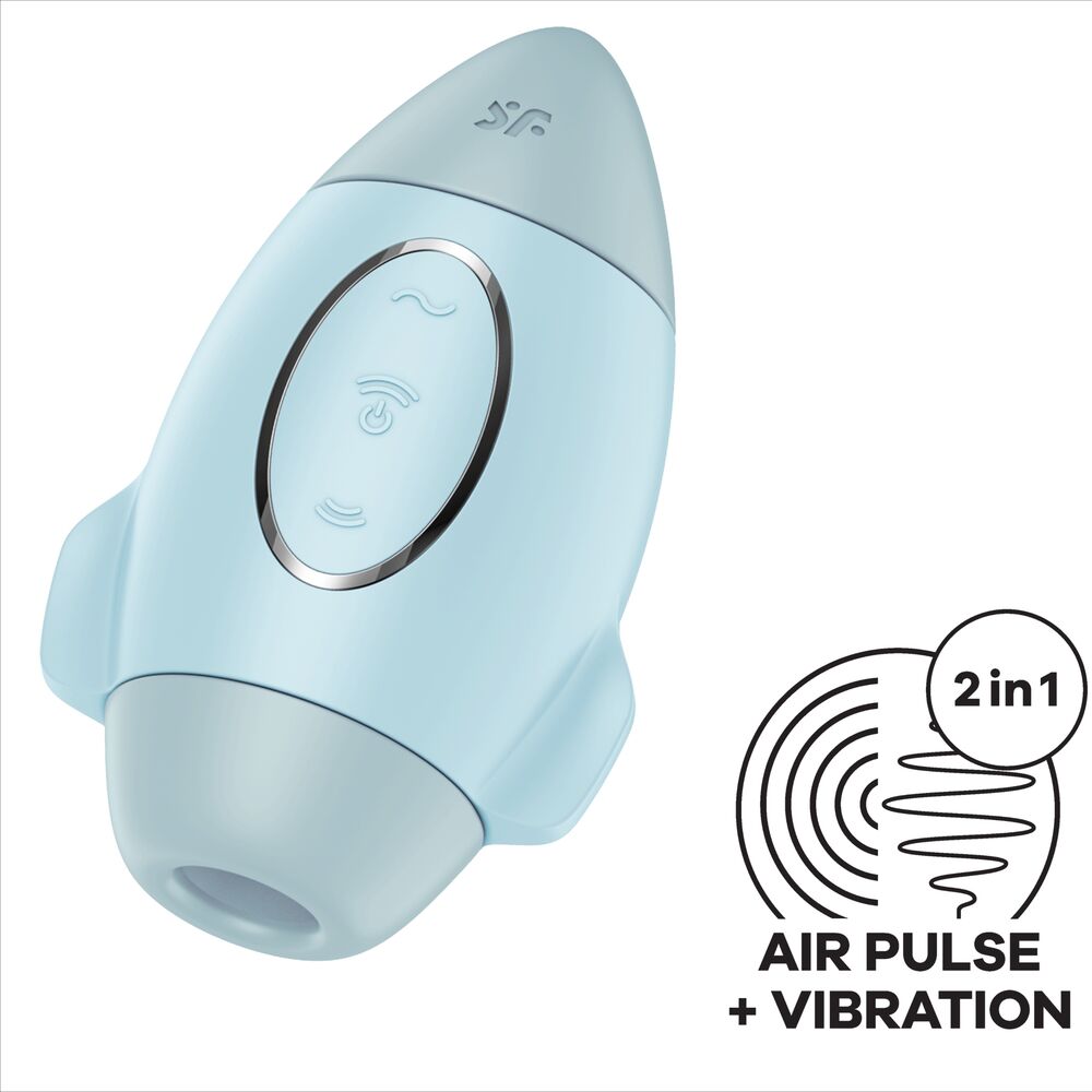 SATISFYER - MISSION CONTROL BLUE SMALL DOUBLE IMPULSE VIBRATOR - BLUE - 12