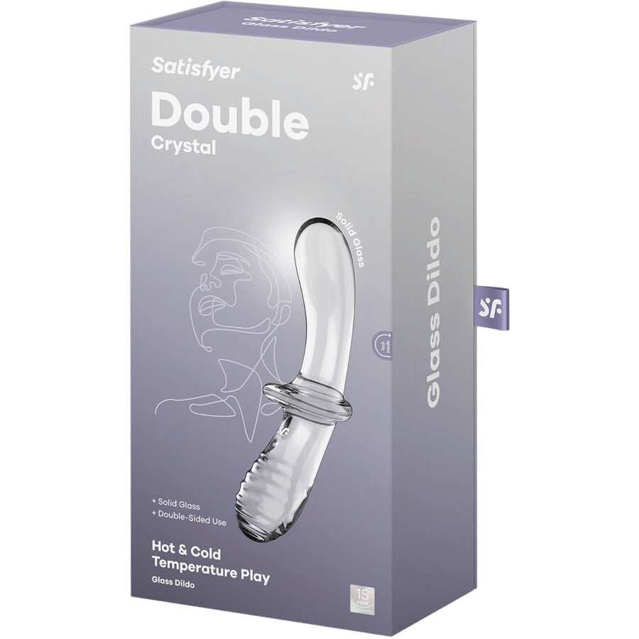 SATISFYER - DOUBLE CRYSTAL DILDO BLUE - TRANSPARENTE - 5