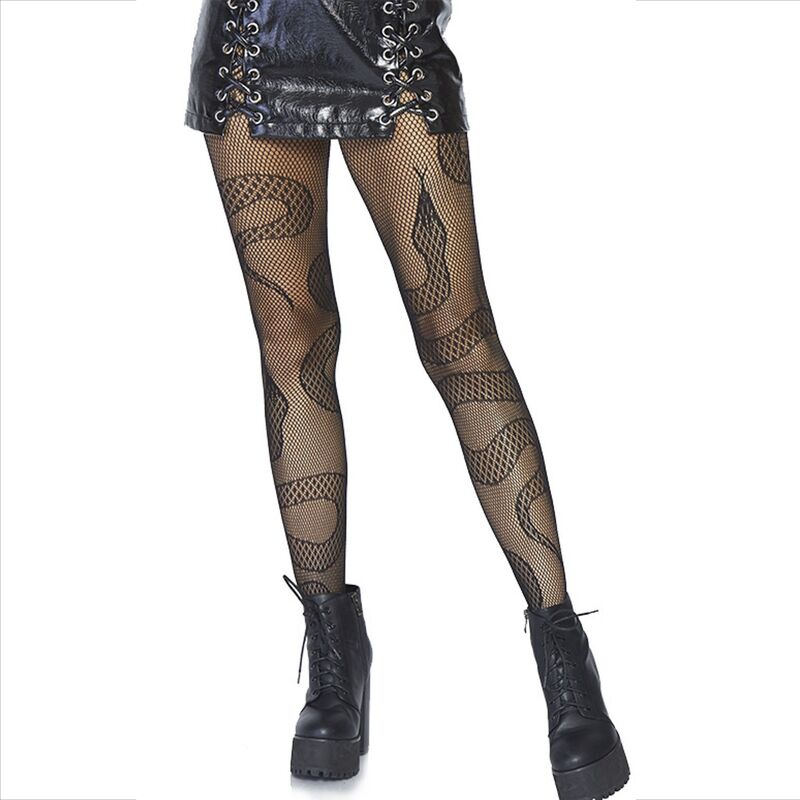 LEG AVENUE - STOCKINGS NET SNAKES BLACK - 1