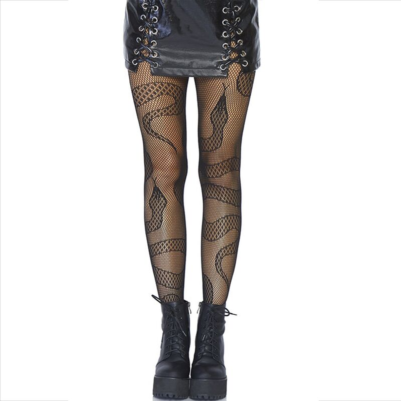 LEG AVENUE - STOCKINGS NET SNAKES BLACK - 3