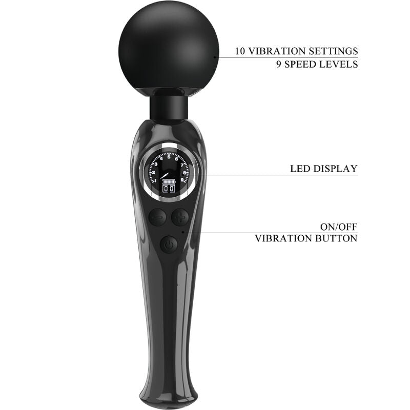 PRETTY LOVE - SKYLER VIBRATOR WAND BLACK - 6