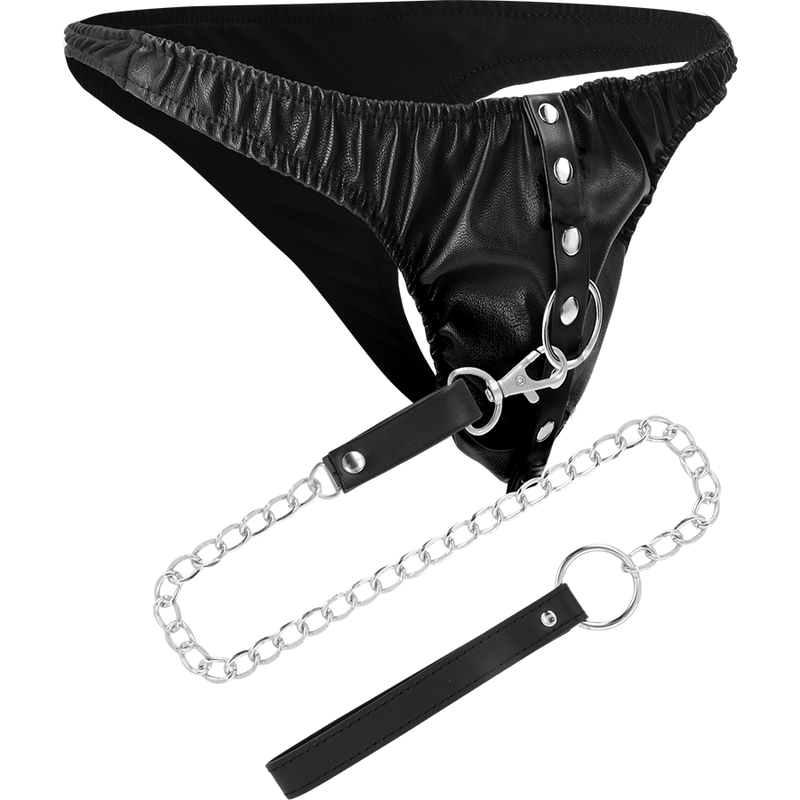 DARKNESS - SUBMISSION THONG WITH METAL CHAIN - 5
