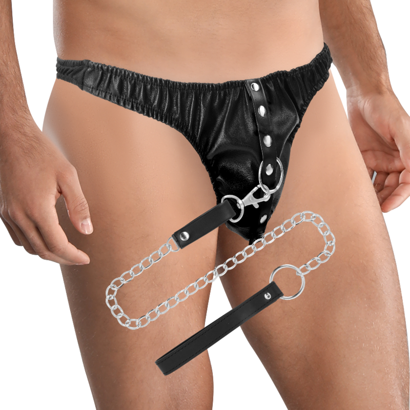 DARKNESS - SUBMISSION THONG WITH METAL CHAIN - 2
