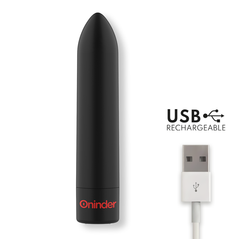 ONINDER - BERLIN BULLET VIBRATOR BLACK 9 MODES 8.5 X 2 CM - FREE APP - 6