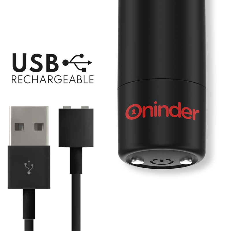 ONINDER - BERLIN BULLET VIBRATOR BLACK 9 MODES 8.5 X 2 CM - FREE APP - 2