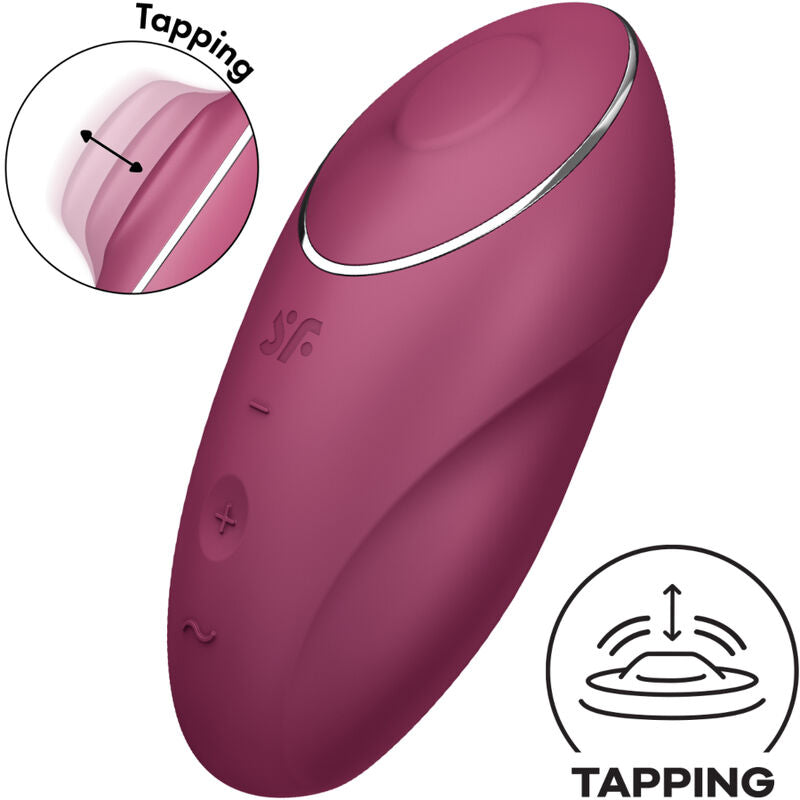 SATISFYER - TAP & CLIMAX 1 LAY-ON VIBRATOR GREY - RED - 6