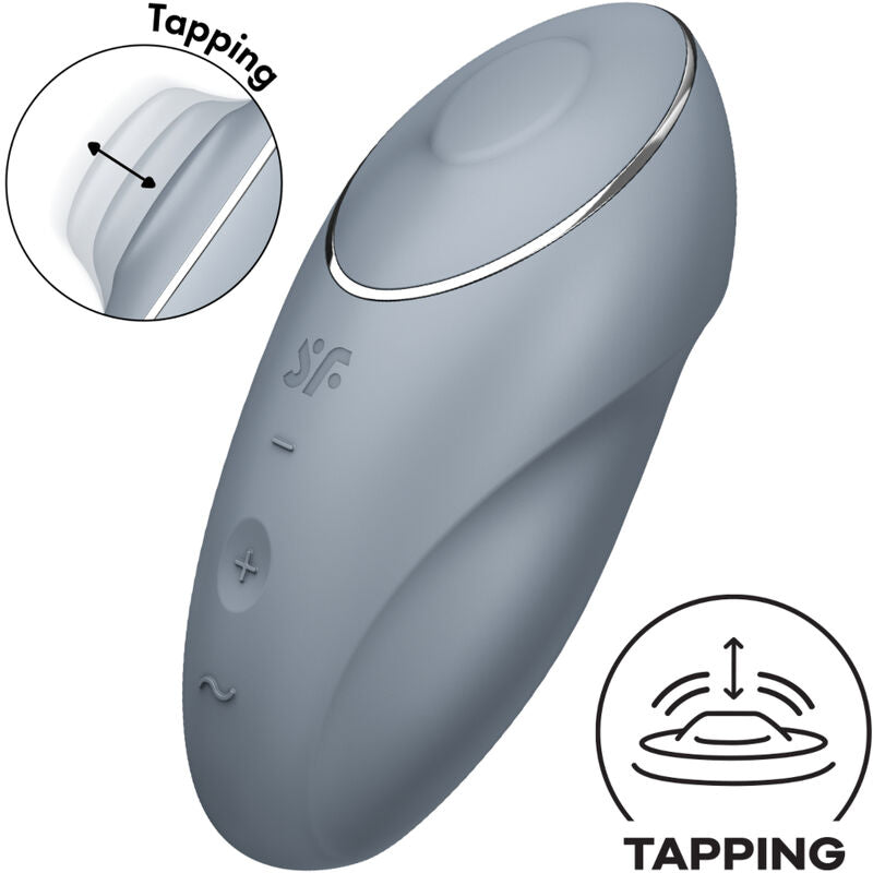 SATISFYER - TAP & CLIMAX 1 LAY-ON VIBRATOR GREY - GREY - 18