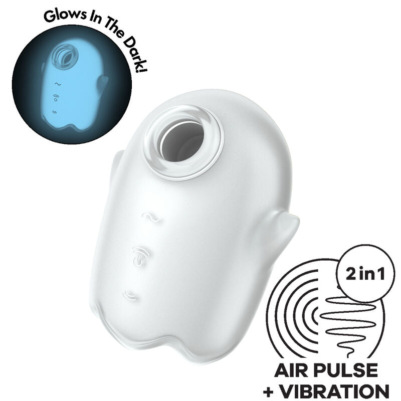 SATISFYER - GLOWING GHOST AIR PULSE & VIBRATOR WHITE - WHITE - 12