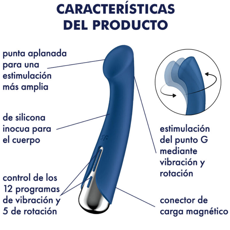 SATISFYER - SPINNING G-SPORT 1 ROTATOR VIBRATOR BLUE - BEIGE - 13