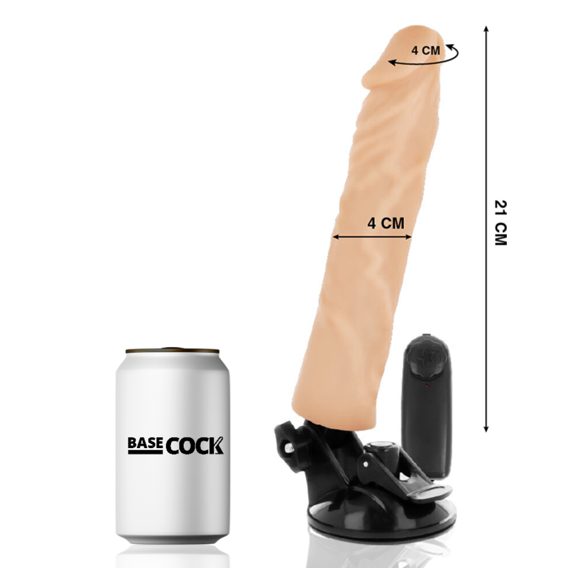 BASECOCK - REALISTIC VIBRATOR REMOTE CONTROL BLACK 21 CM -O- 4 CM - 2