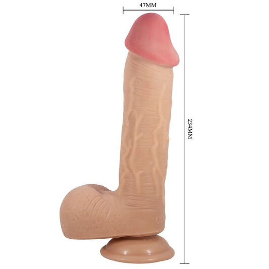 PRETTY LOVE - SLIDING SKIN SERIES REALISTIC DILDO WITH SLIDING SKIN SUCTION CUP FLESH 23.4 CM - 1