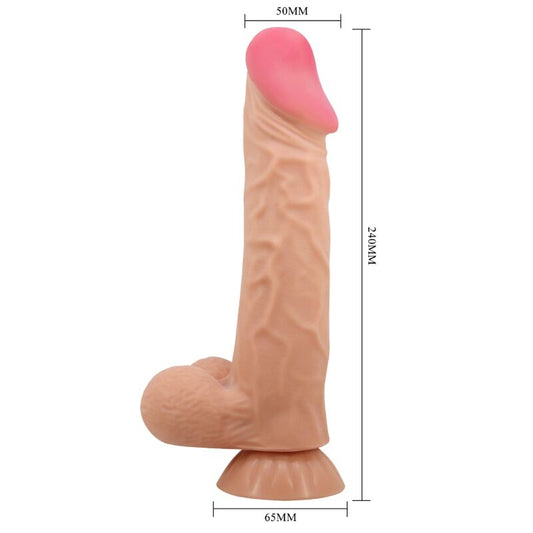 PRETTY LOVE - SLIDING SKIN SERIES REALISTIC DILDO WITH SLIDING SKIN SUCTION CUP REMOTE CONTROL FLESH 24 CM - 1