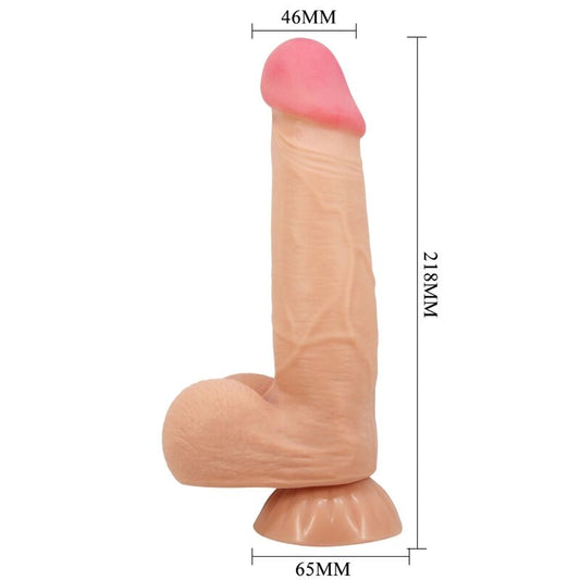 PRETTY LOVE - SLIDING SKIN SERIES REALISTIC DILDO WITH SLIDING SKIN SUCTION CUP REMOTE CONTROL FLESH 21.8 CM - 1