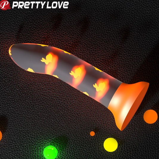 PRETTY LOVE - MAGICAL NIGHTFALL DILDO WITHOUT VIBRATION LUMINOUS ORANGE - 1