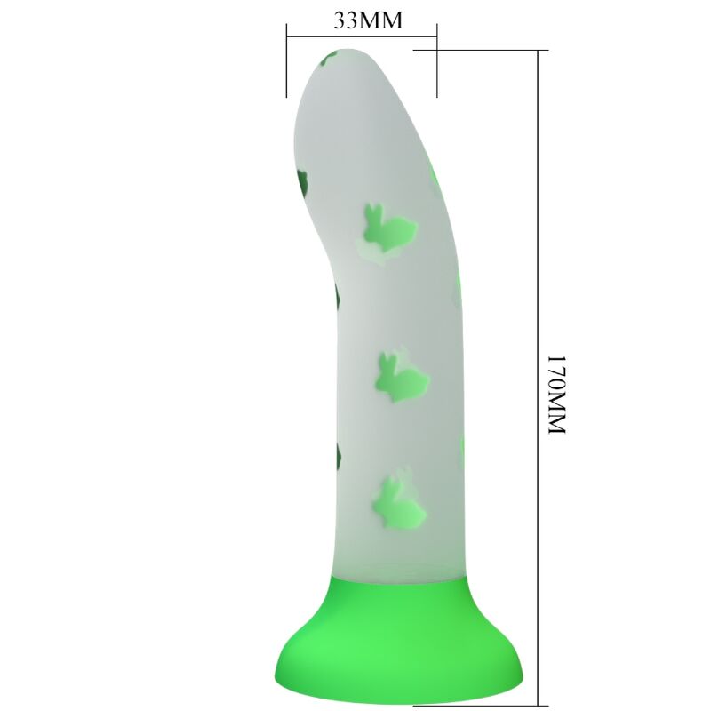 PRETTY LOVE - MAGICAL NIGHTFALL DILDO WITHOUT VIBRATION LUMINOUS GREEN - 4