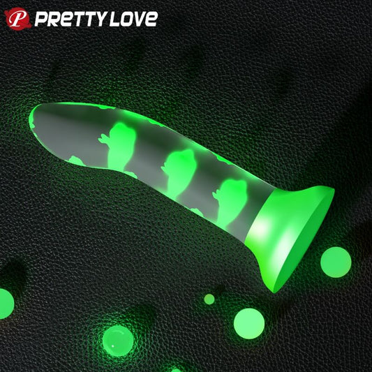 PRETTY LOVE - MAGICAL NIGHTFALL DILDO WITHOUT VIBRATION LUMINOUS GREEN - 1