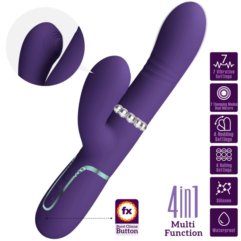 PRETTY LOVE - VIBRATEUR MULTIFONCTION POINT G VIOLET