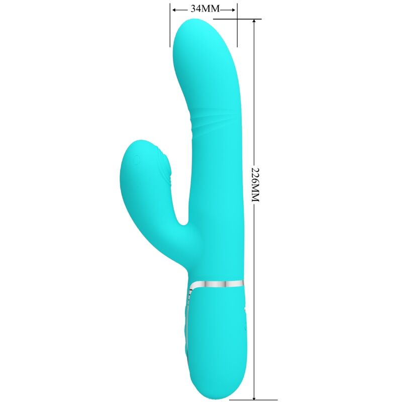 PRETTY LOVE - VIBRATEUR MULTIFONCTION POINT G VERT AQUA