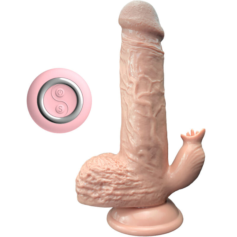 ARMONY - REALISTIC VIBRATOR & THRUSTING DILDO WITH TONGUE STIMULATOR 19 CM - 3