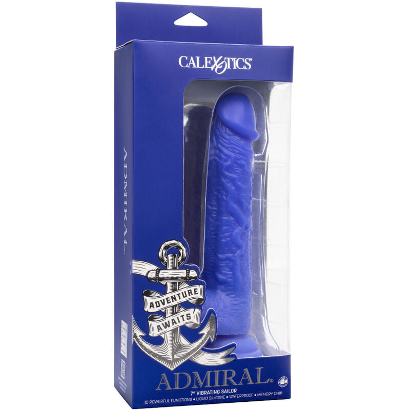CALEXOTICS - ADMIRAL SAILOR REALISTIC DILDO VIBRATOR BLUE - 5