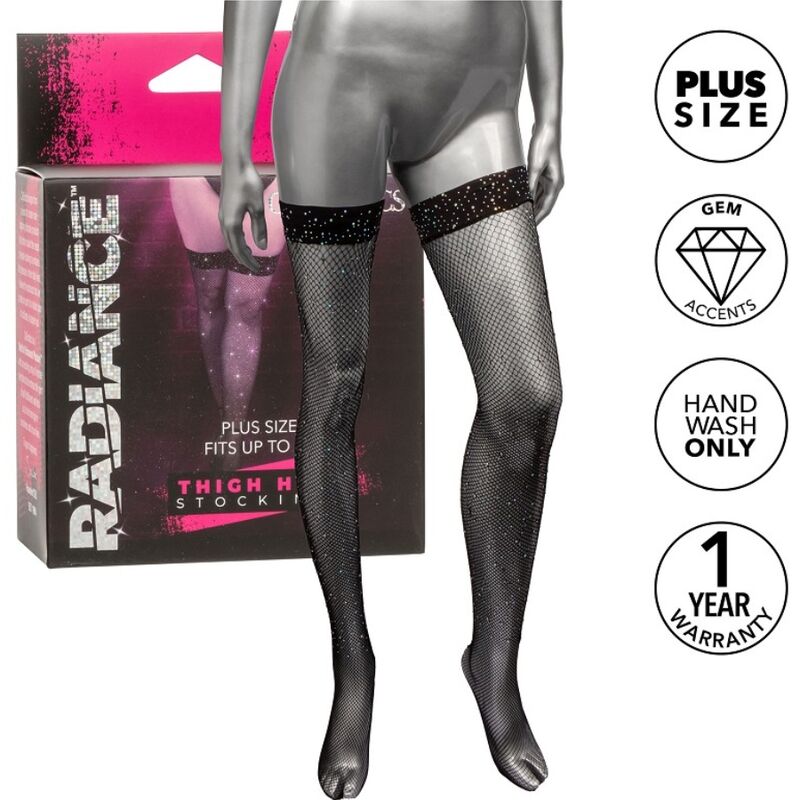 CALEXOTICS - RADIANCE THIGH HIGH STOCKINGS RHINE PLUS SIZE - 4