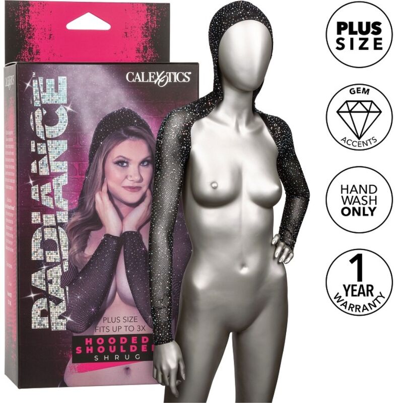CALEXOTICS - RADIANCE HOODED SHOULDER SHRUG RHINE PLUS SIZE - 3
