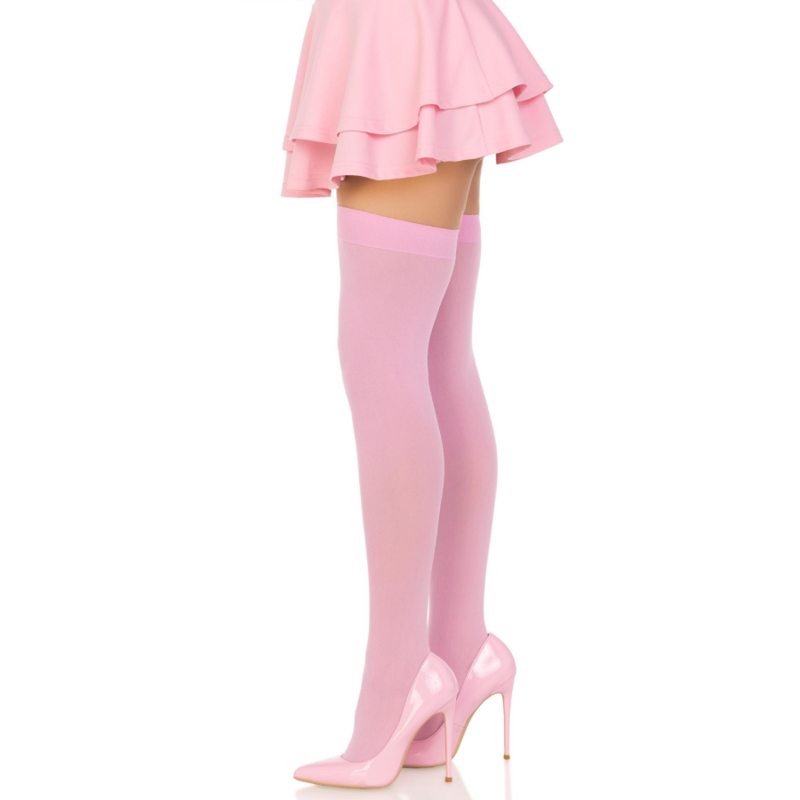 LEG AVENUE - NYLON THIGH HIGHS PINK - 3