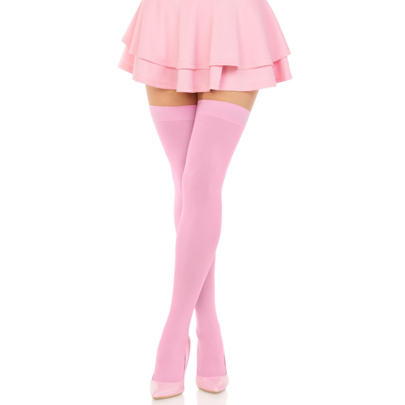LEG AVENUE - NYLON THIGH HIGHS PINK - 2