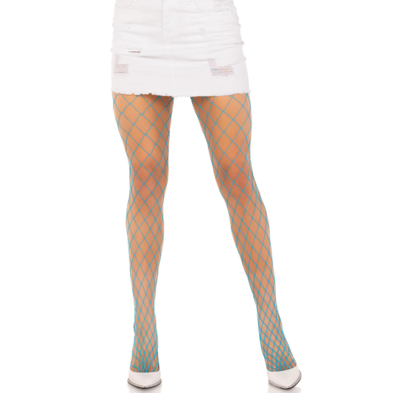 LEG AVENUE - DIAMOND FISHNNET PANTYHOSE VIOLET - BLUE - 7