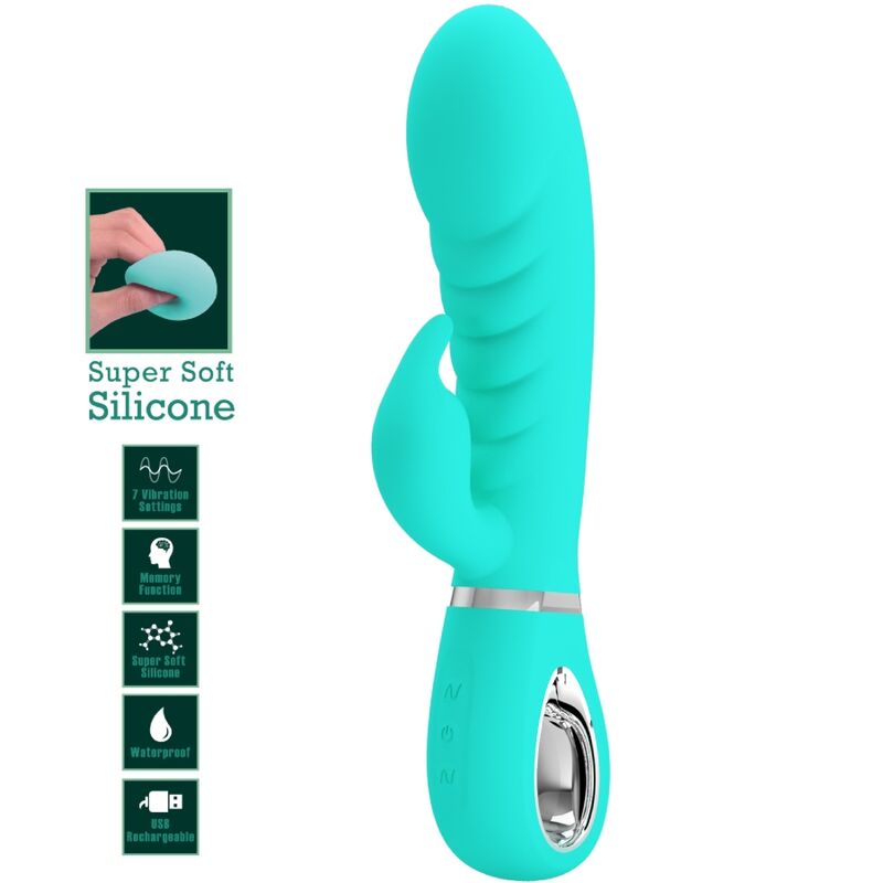 PRETTY LOVE - PRESCOTT MULTIFUNZIONE G-SPOT VIBRATOR AQUA GREEN - 6