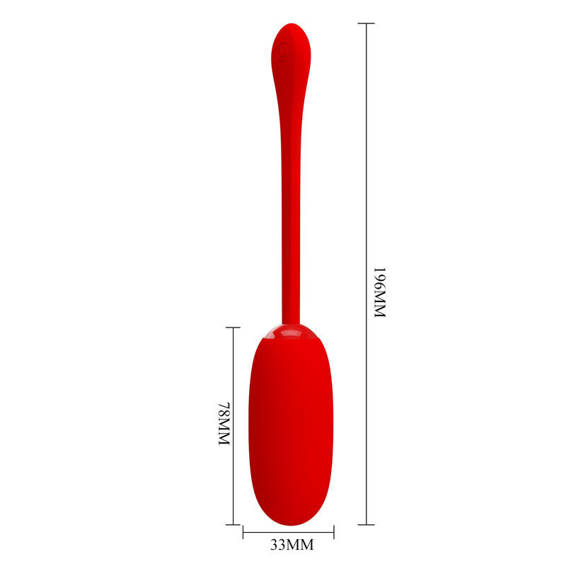 PRETTY LOVE - JULIUS WATERPROOF-RECHARGEABLE VIBRATING EGG RED - 6