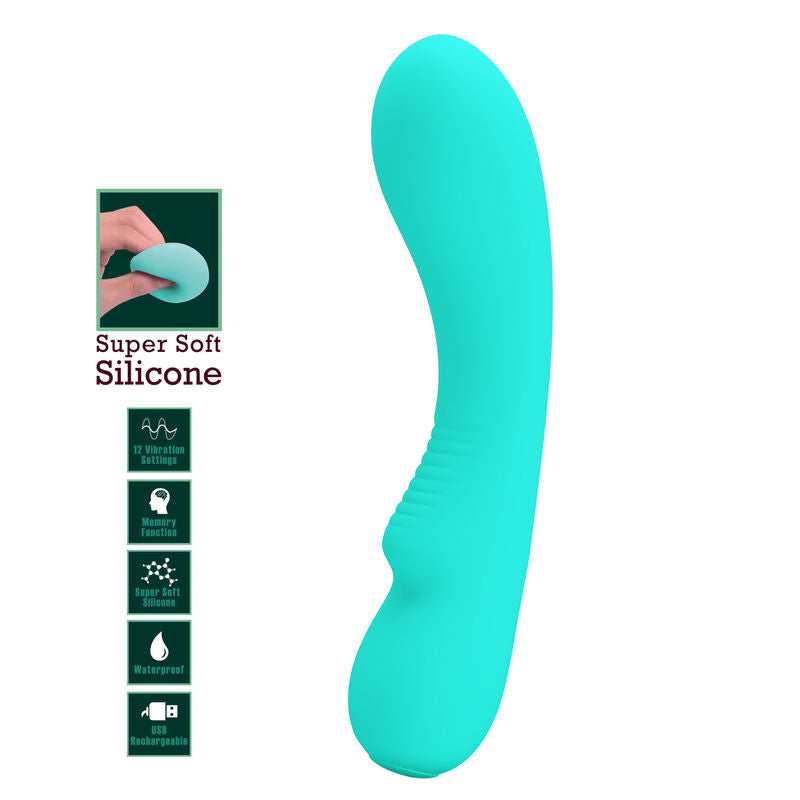 PRETTY LOVE - PRESCOTT RECHARGEABLE VIBRATOR AQUA GREEN - 7