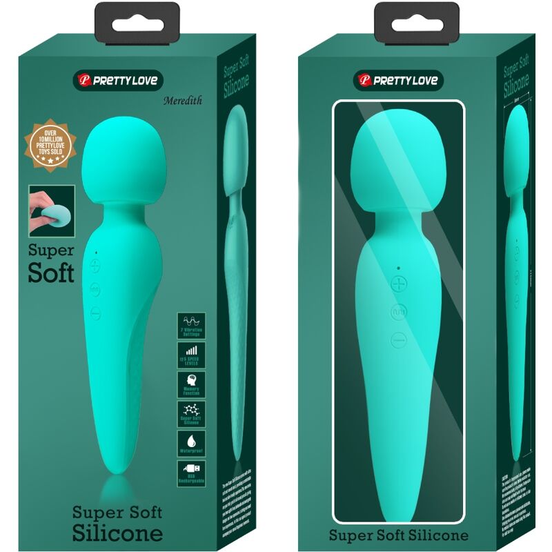 PRETTY LOVE - MEREDITH MASSAGER 12 VIBRATION MODES AQUA GREEN - 6