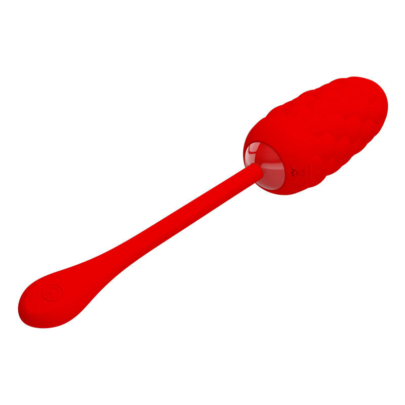 PRETTY LOVE - RED RECHARGEABLE MARINE TEXTURE VIBRATING EGG