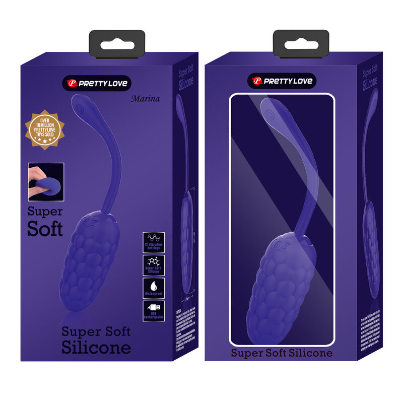 PRETTY LOVE - VIBRATING EGG WITH PURPLE RECHARGEABLE MARINE TEXTURE - 9