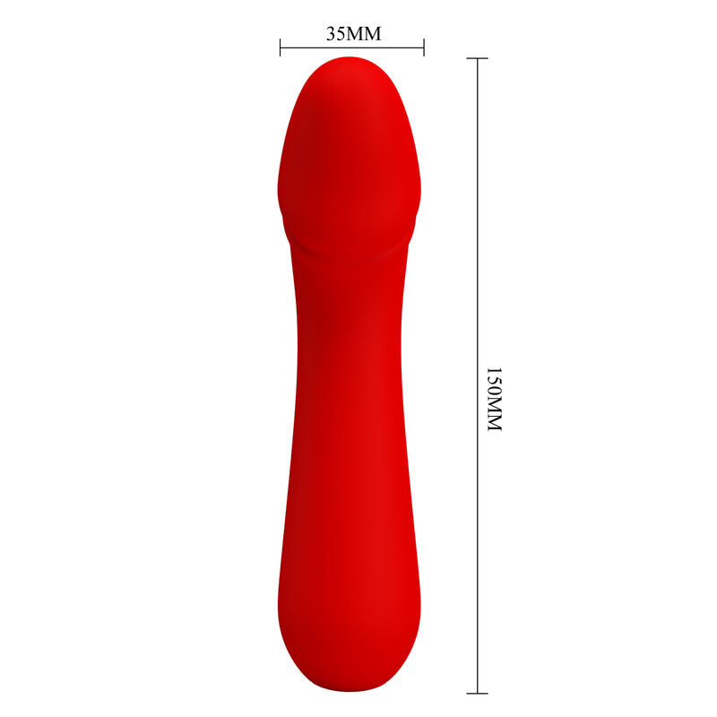 PRETTY LOVE - CETUS RECHARGEABLE VIBRATOR RED - 6