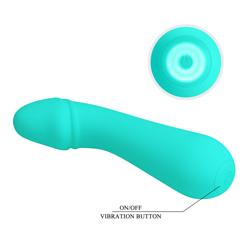 PRETTY LOVE - CETUS RECHARGEABLE VIBRATOR AQUA GREEN - 7