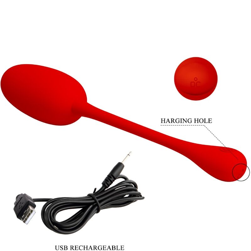 PRETTY LOVE - KNUCKER RED RECHARGEABLE VIBRATING EGG - 8
