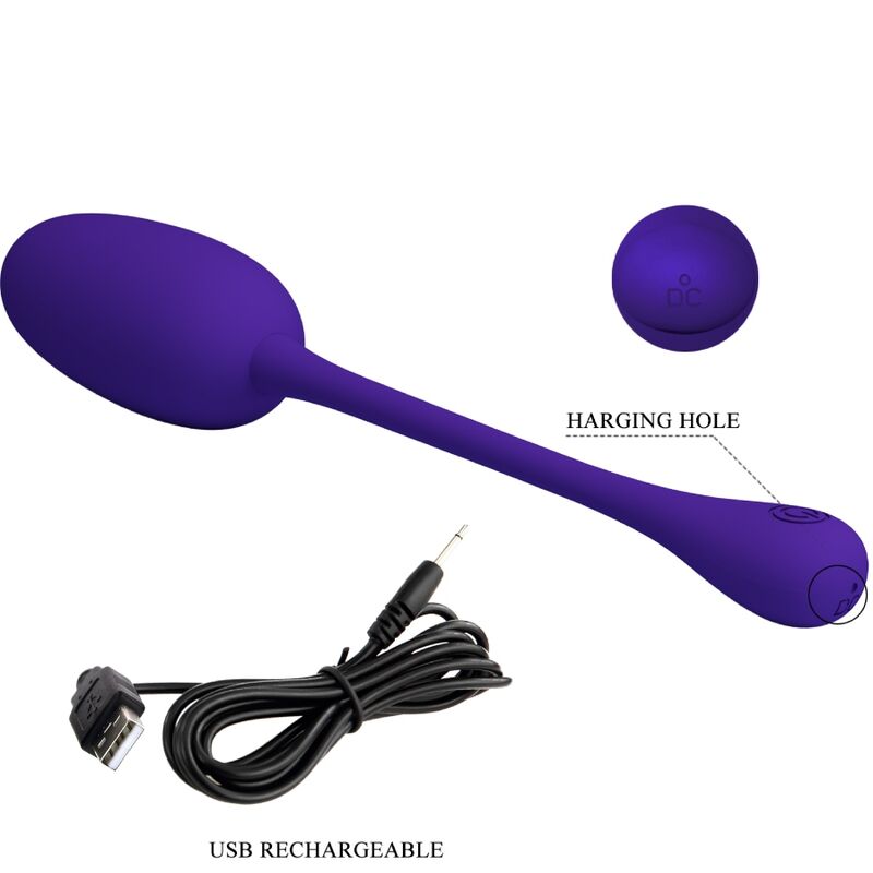 PRETTY LOVE - KNUCKER PURPLE RECHARGEABLE VIBRATING EGG - 8