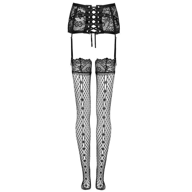 LIVCO CORSETTI FASHION - GARTER BELT + STOCKINGS BLACK L/XL - L/XL - 11