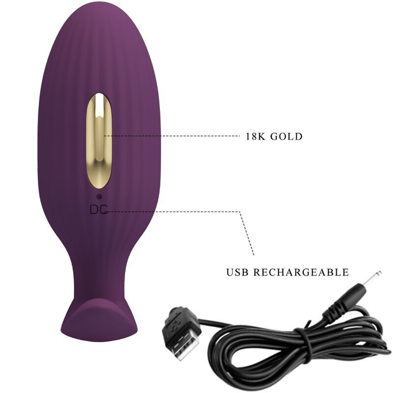 PRETTY LOVE - JEFFERSON APP CONTROLLED ANAL PLUG PURPLE - 15