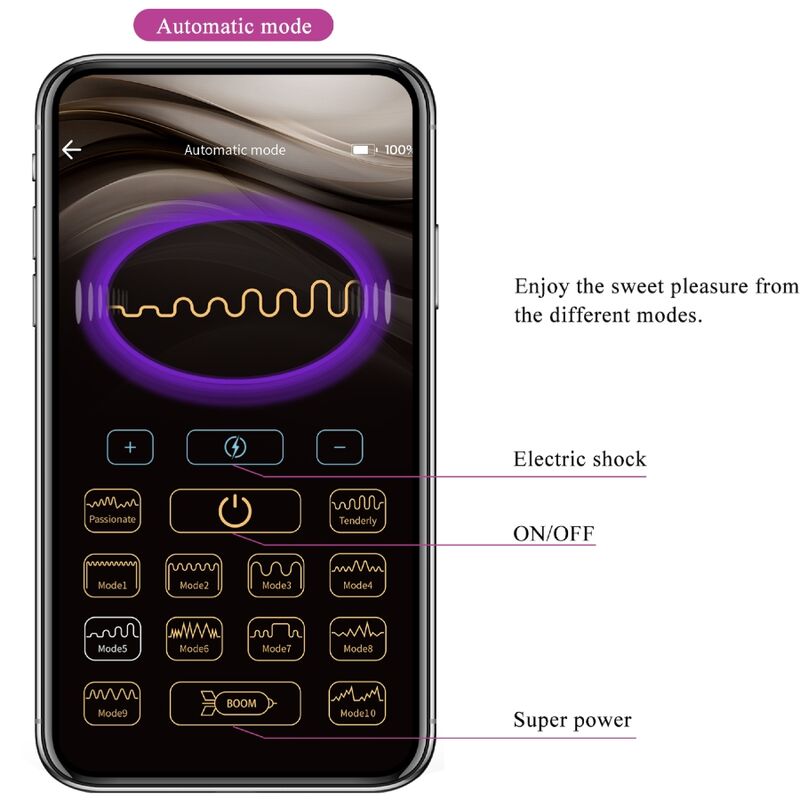 PRETTY LOVE - JEFFERSON APP CONTROLLED ANAL PLUG PURPLE - 8