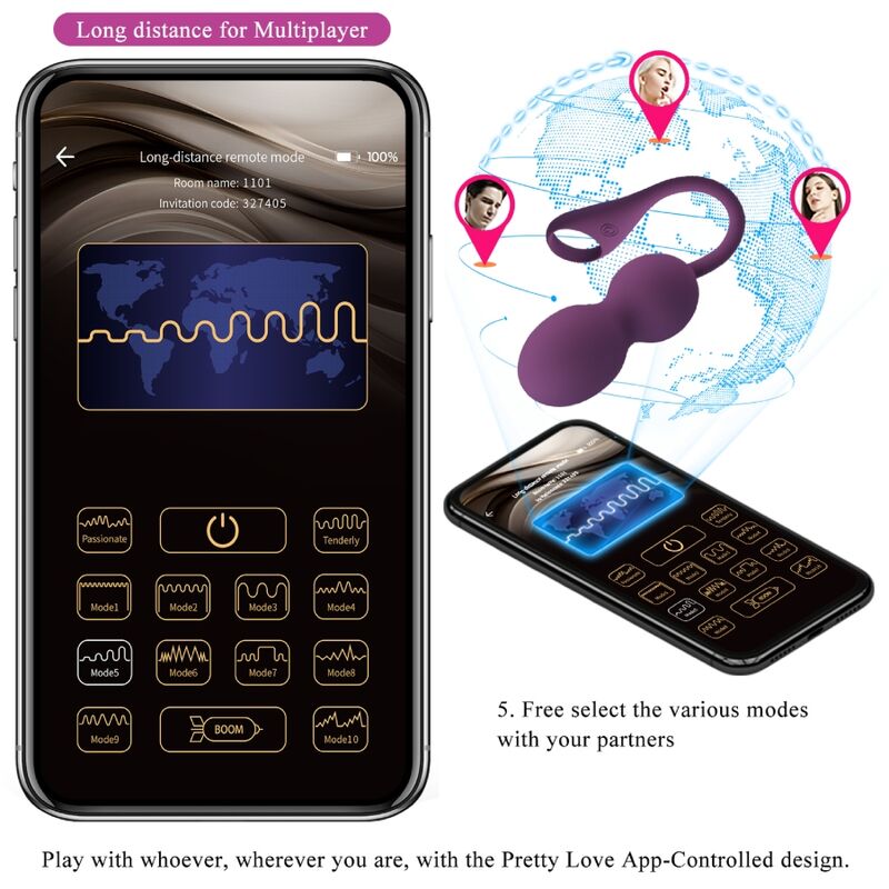 PRETTY LOVE - ELVIRA KEGEL BALLS APP REMOTE CONTROL PURPLE - 16