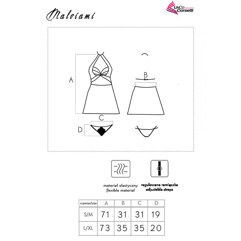 LIVCO CORSETTI FASHION - MALVIAMI LC 90625 SHIRT + PANTY BLACK - 6