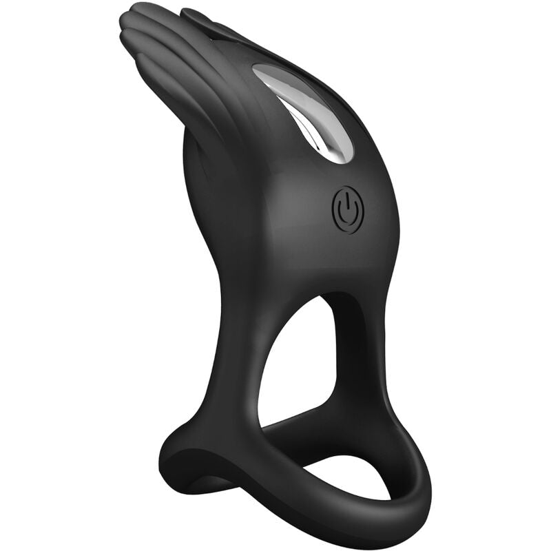 PRETTY LOVE - ANNEAU PÉNIS VIBRANT SILAS 7 VIBRATIONS SILICONE NOIR