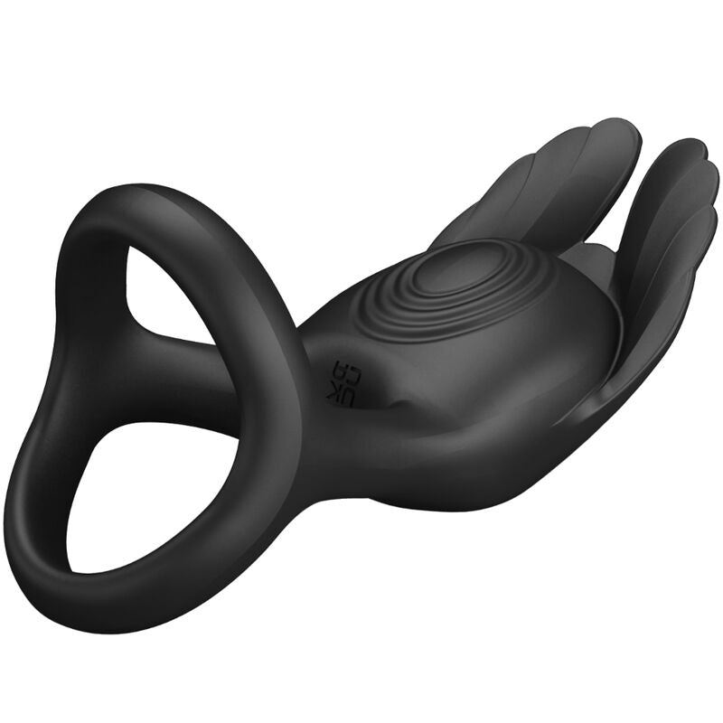 PRETTY LOVE - SILAS VIBRANT PENIS RING 7 VIBRATIONS BLACK SILICONE - 5