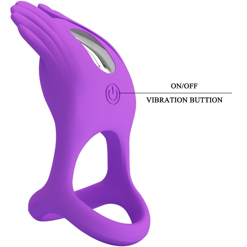PRETTY LOVE - SILAS VIBRANT PENIS RING 7 VIBRATIONS PURPLE SILICONE - 6