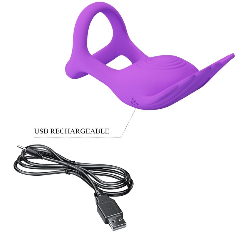 PRETTY LOVE - SILAS VIBRANT PENIS RING 7 VIBRATIONS PURPLE SILICONE - 2